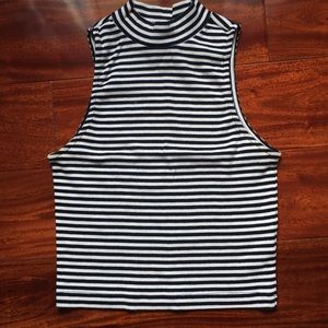 Blue striped halter top